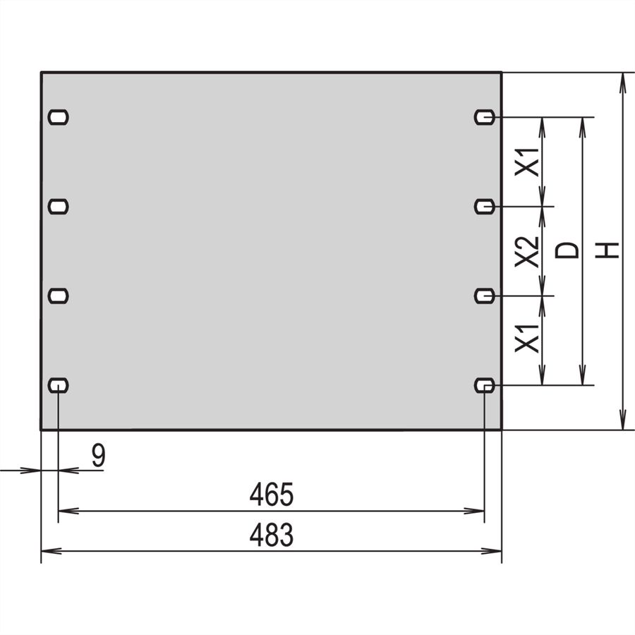 SCHROFF 19"-Blindblende 1 HE RAL 7021 schwarzgrau