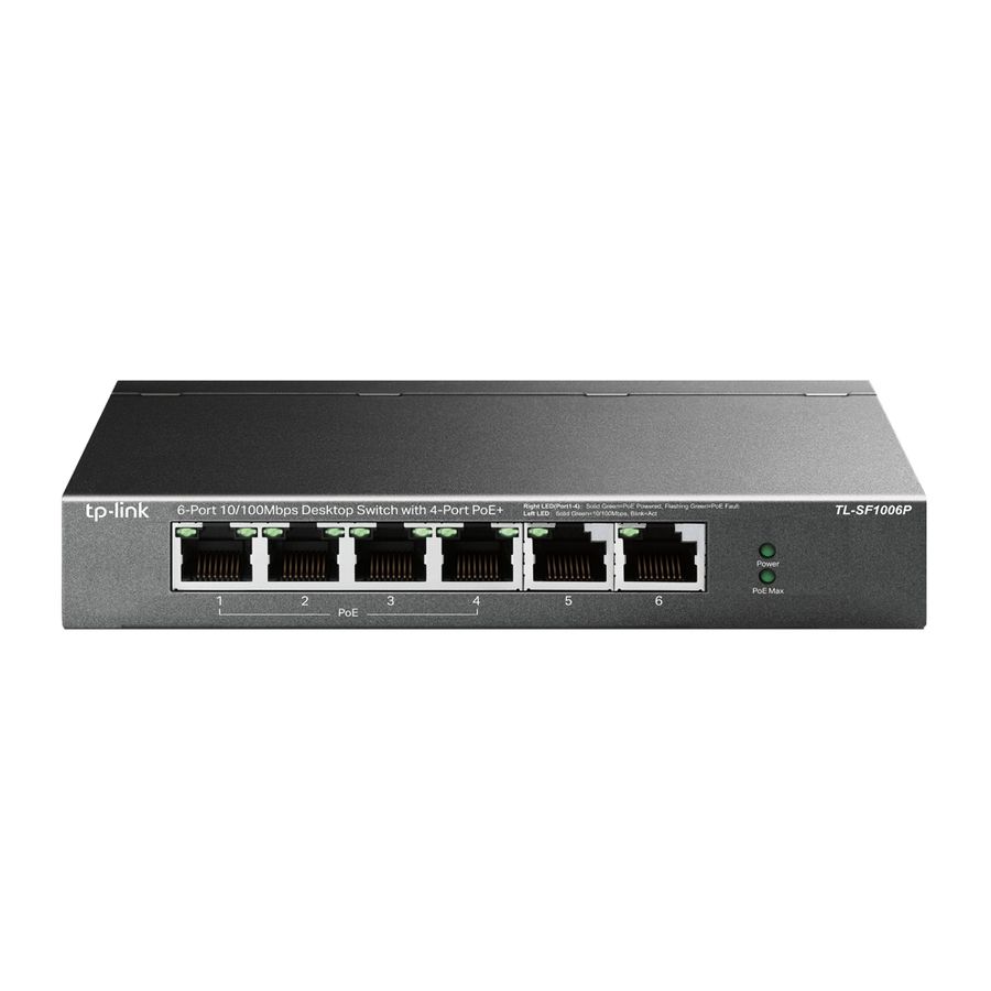 TP-Link TL-SF1006P Netzwerk-Switch Unmanaged Fast Ethernet (10/100) Power over Ethernet (PoE) Schwarz