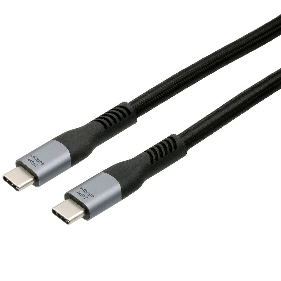 EXSYS EX-K1598-2.0 USB4 Kabel USB-C Stecker, 8K UHD-2, 40Gbit/s, 5A, 240W, schwarz, 2 m