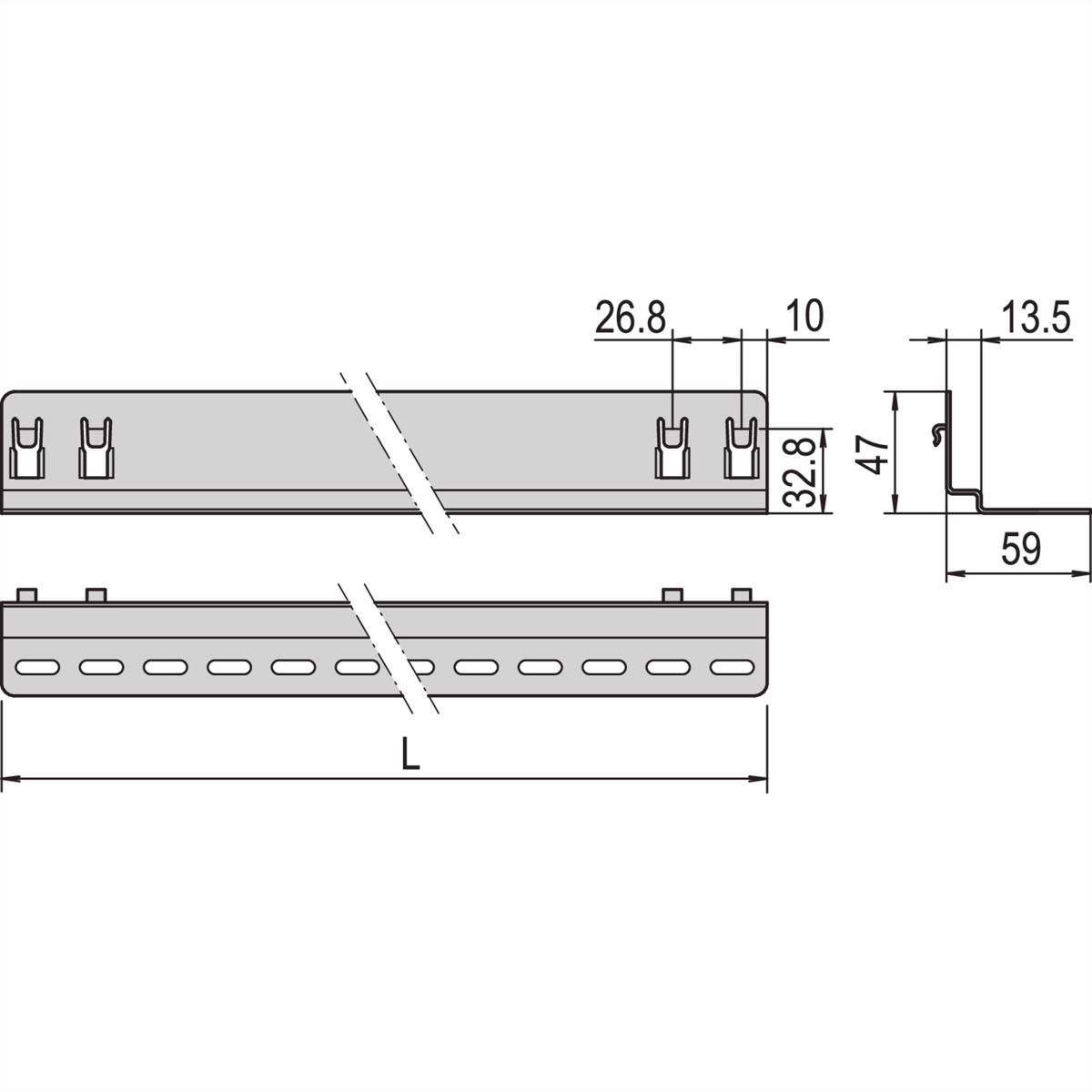 SCHROFF Gleitschiene 25 kg - GLEITSCHIENEN SATZ 800T 2STK