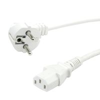 VALUE Netzkabel, CEE7/7-Stecker & IEC-Buchse gerade, weiß, 1,8 m