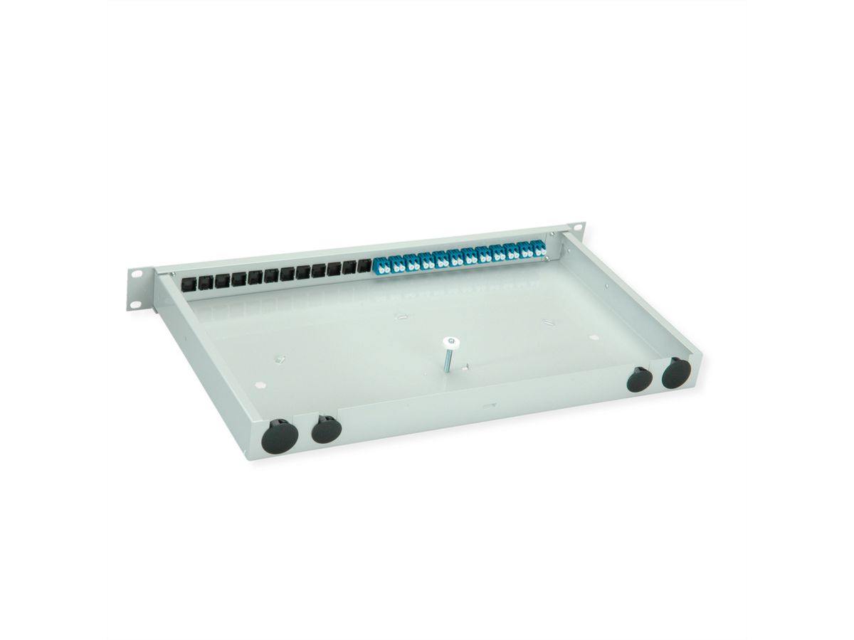 TELEGÄRTNER BASIS eco LWL-Panel mit Kupplungen, 12x LC Duplex, blau, OS2