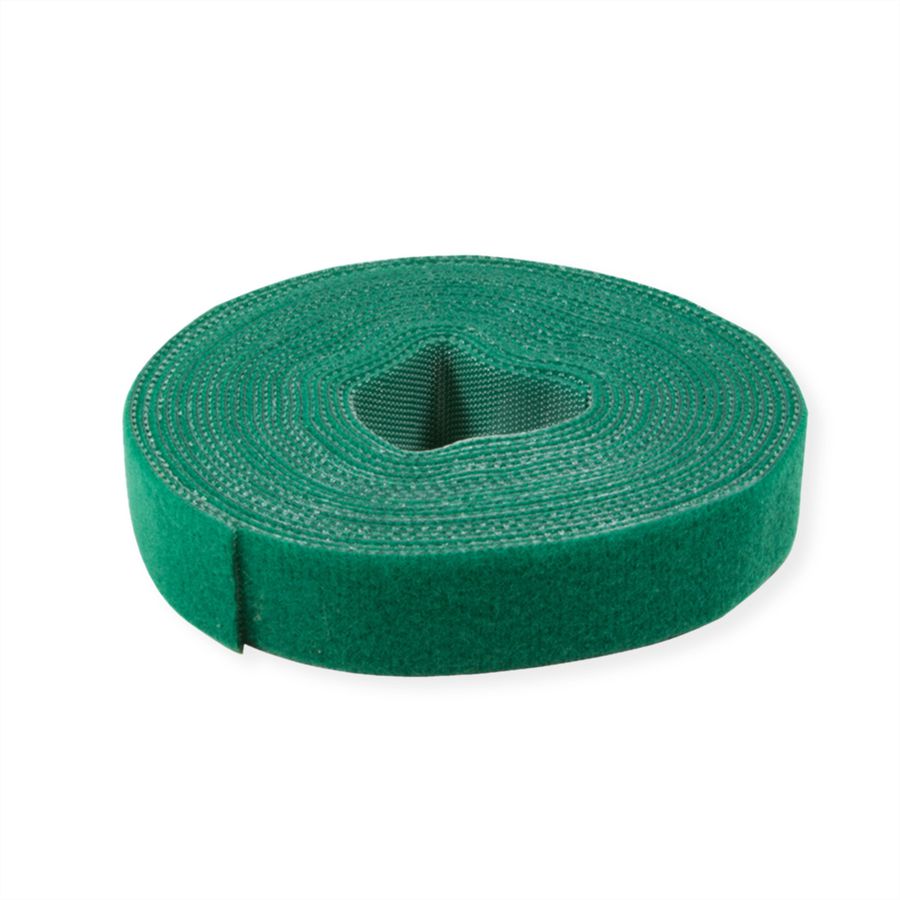 VALUE Klettband auf Rolle, 10mm, grün, 25 m