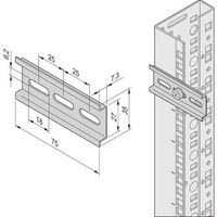 SCHROFF DIN-Schiene (EN 50022) - NTS MONT.F.THERMO/HYGROSTAT