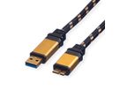 ROLINE GOLD USB 3.2 Gen 1 Kabel, USB A - Micro B, ST/ST, 2 m