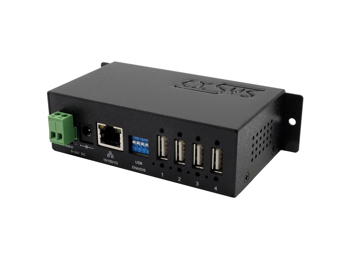 EX-6003HMVS Device Server 4x USB 2.0, DIN-Rail-Kit, Metall-Gehäuse