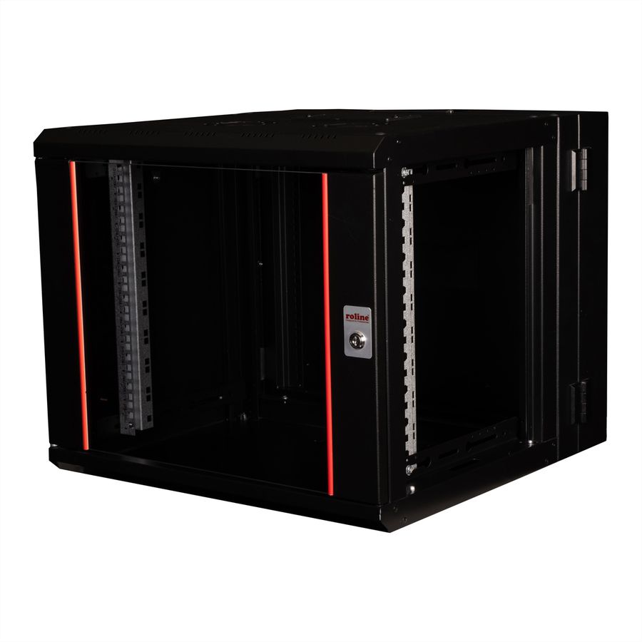 ROLINE 19-Zoll Wandgehäuse Pro 9 HE, 600x600 BxT zweiteilig schwenkbar schwarz