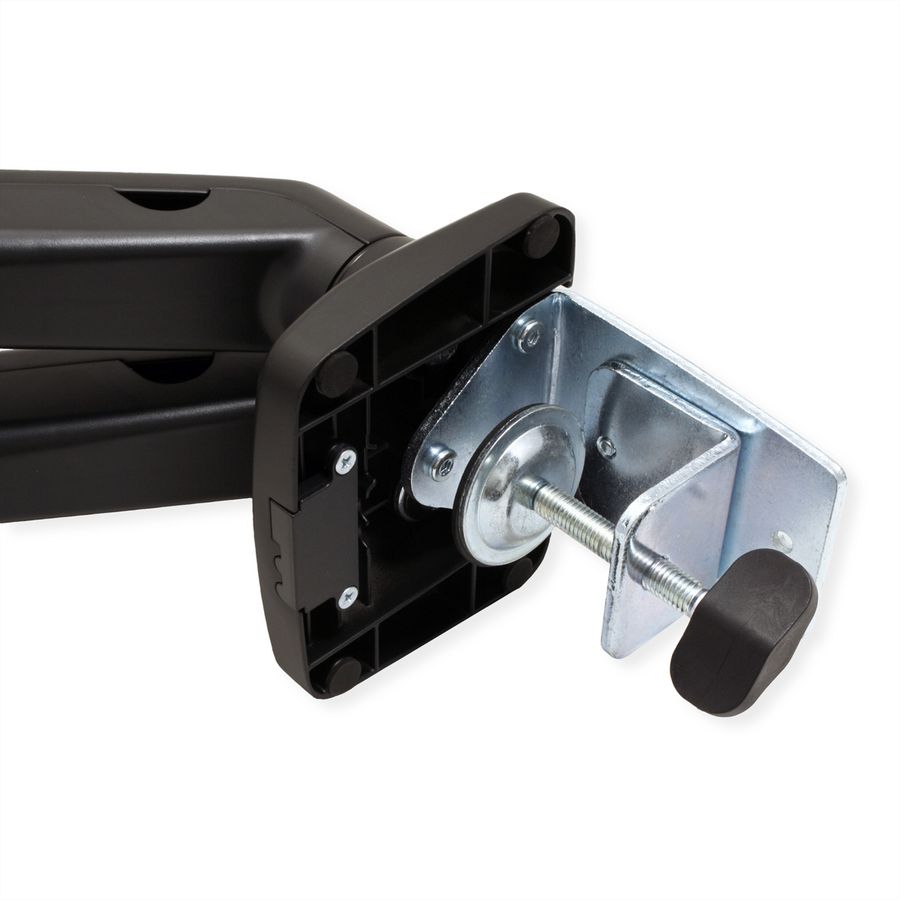 VALUE Dual LCD-Arm, Tischmontage, Gasfeder, 5 Gelenke, 12-27 Zoll, bis 2x 6,5 kg, schwarz