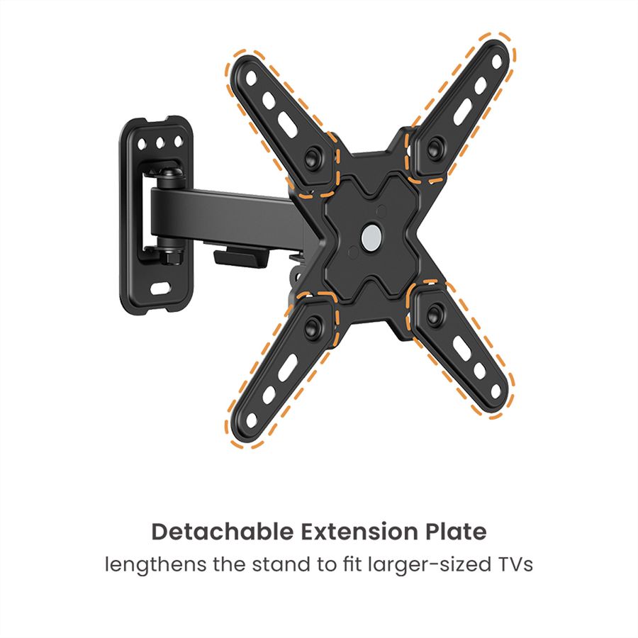 VALUE TV-Wandhalterung, 2 Drehpunkte, 13-43 Zoll, bis 20 kg