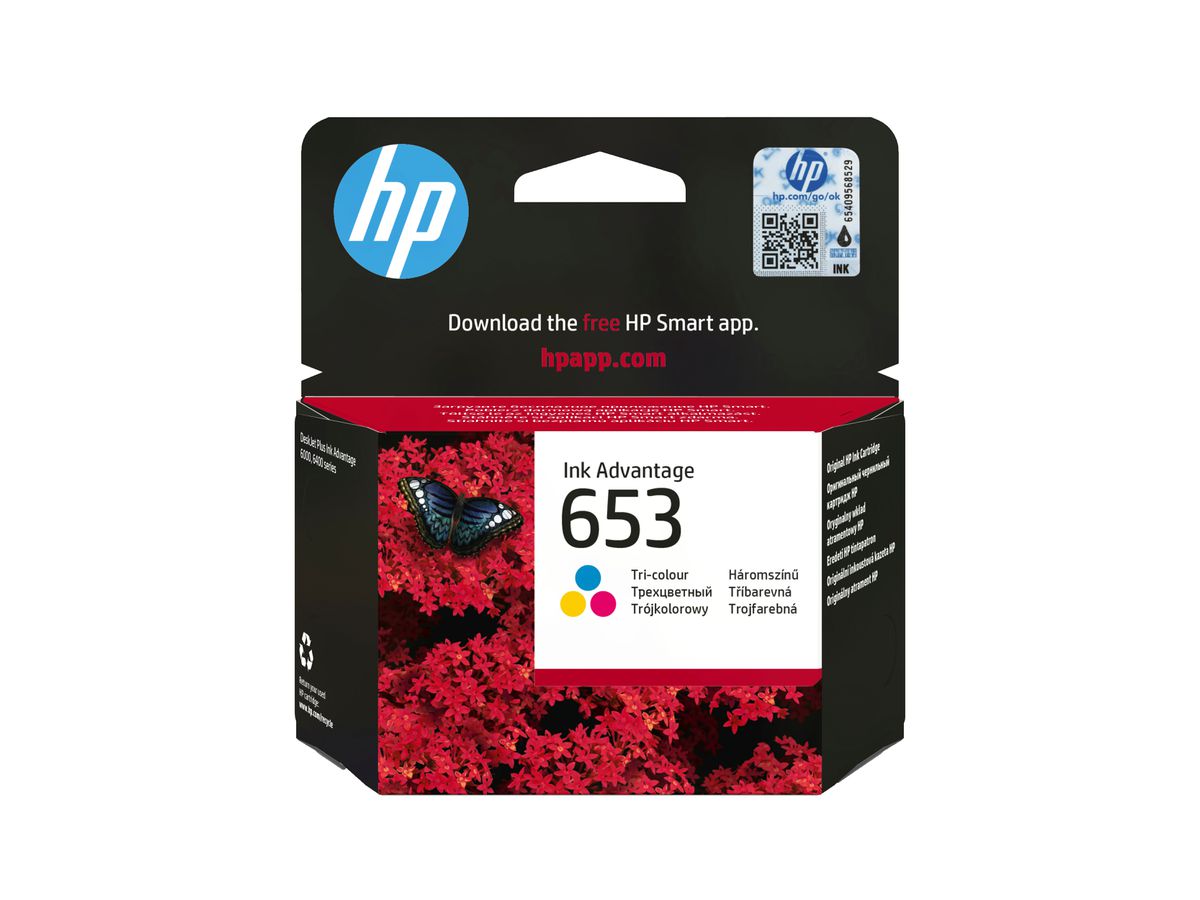 HP 653 Cyan/Magenta/Gelb Original Advantage-Druckerpatrone