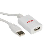 ROLINE USB 2.0 Verlängerung, weiß, 5 m
