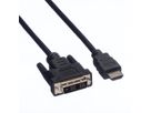 VALUE Kabel DVI (18+1) ST - HDMI ST, schwarz, 5 m