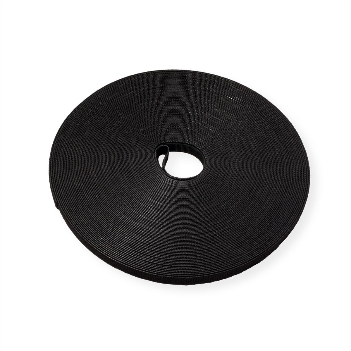 VALUE Klettband auf Rolle, 10mm, schwarz, 25 m