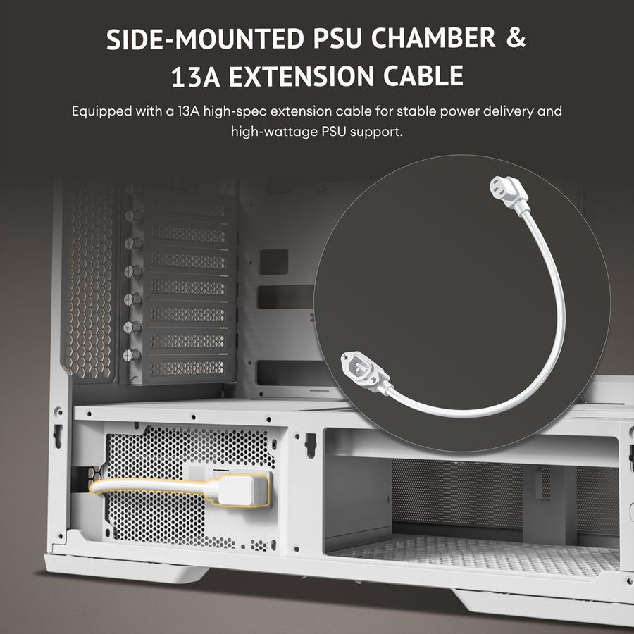ANTEC Constellation C6 Curve Air White PC Gehäuse ATX Midi Tower, weiß