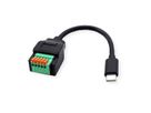 ROLINE Kabeladapter USB-Typ-C Stecker zu 5-Pin-Klemmleiste, (Drucktasten), 15 cm