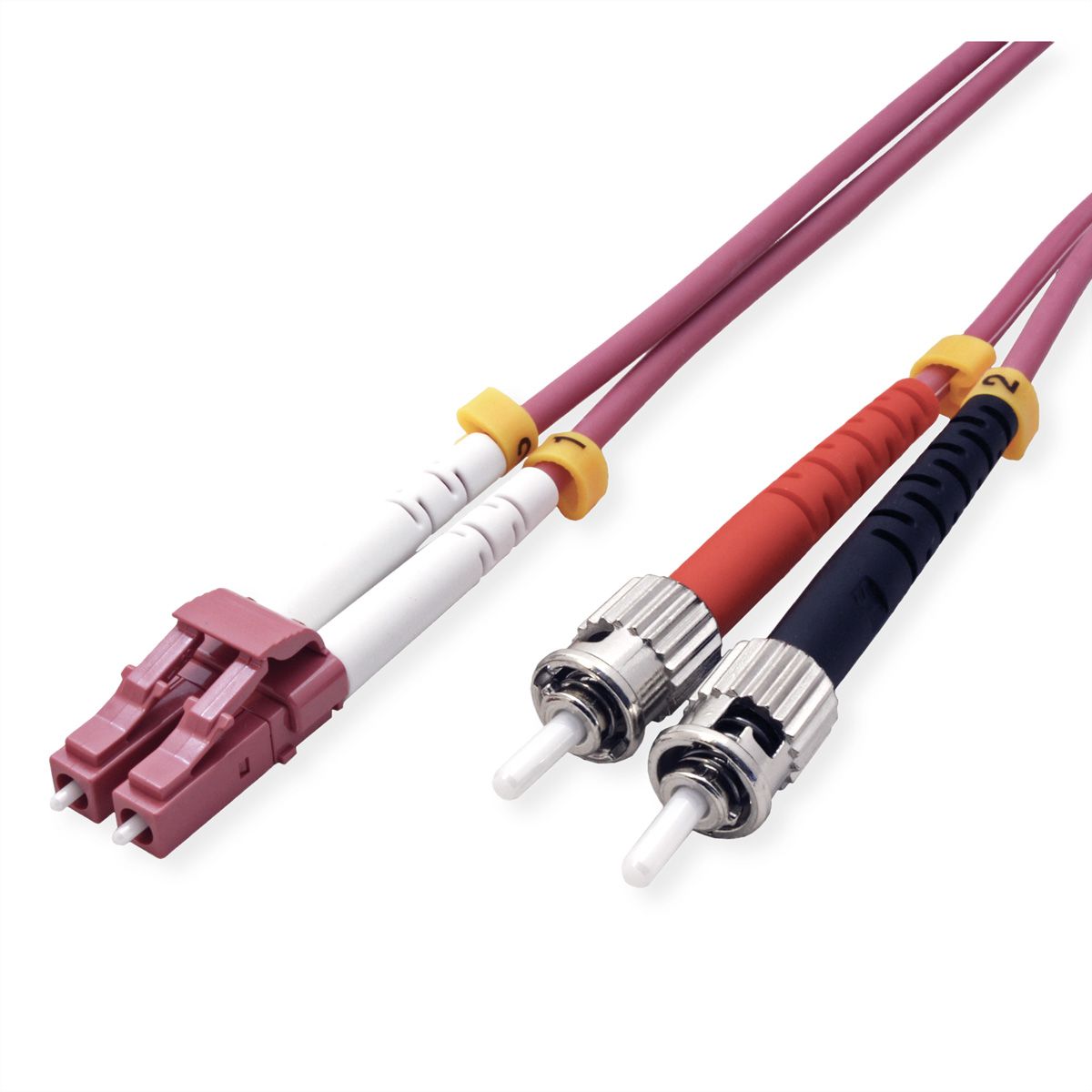 VALUE LWL-Kabel 50/125µm OM4, LC/ST, LSOH, violett, 0,5 m