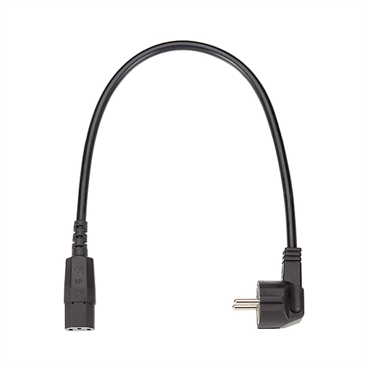 BACHMANN Netzkabel, gerade IEC-Buchse, schwarz, 0,5 m