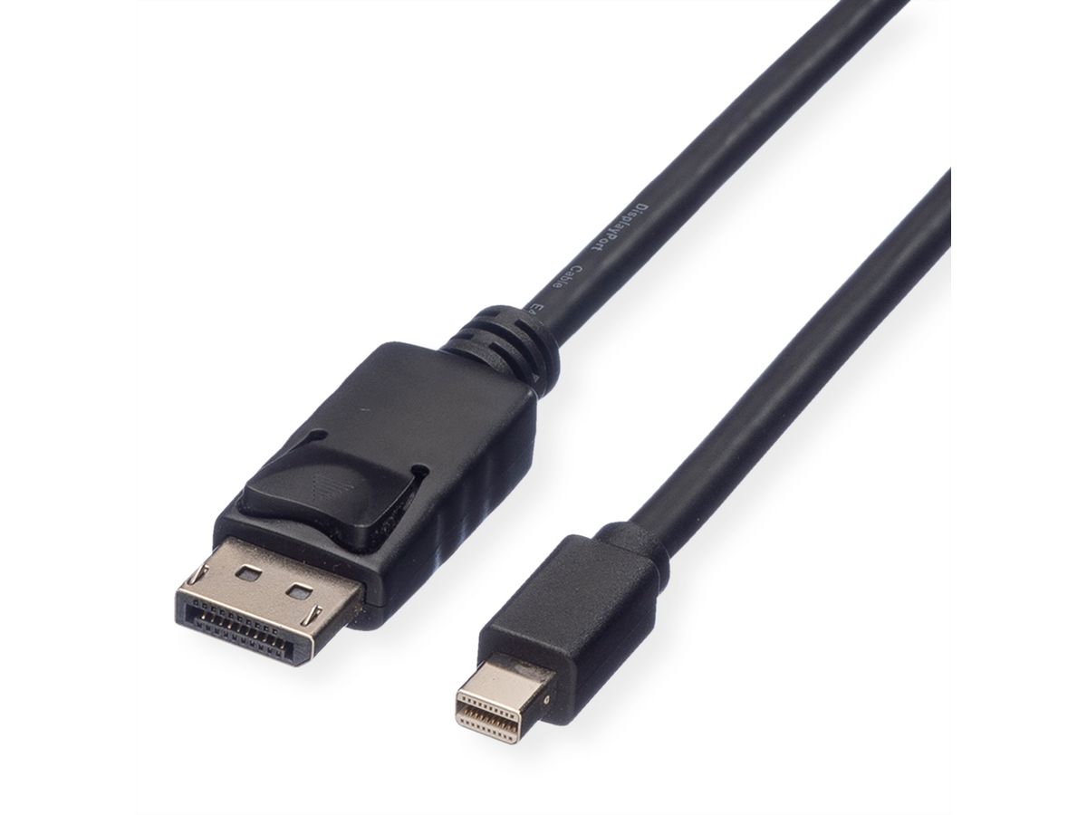 ROLINE GREEN DisplayPort Kabel, DP ST - Mini DP ST, TPE, schwarz, 5 m