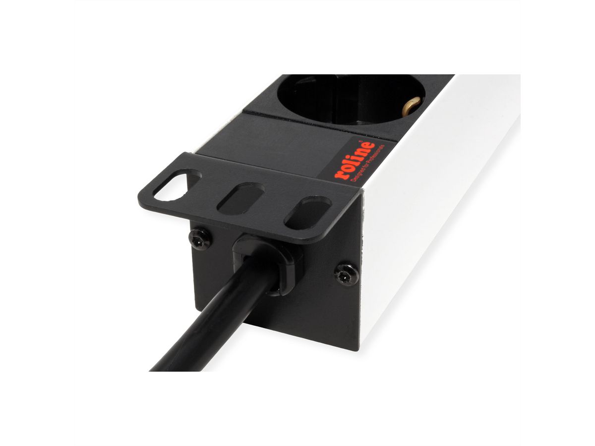 ROLINE 19-Zoll-Steckdosenleiste 9fach, Aluminium, 2 m