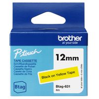 Brother BTAG-631 Etiketten erstellendes Band Schwarz auf gelb