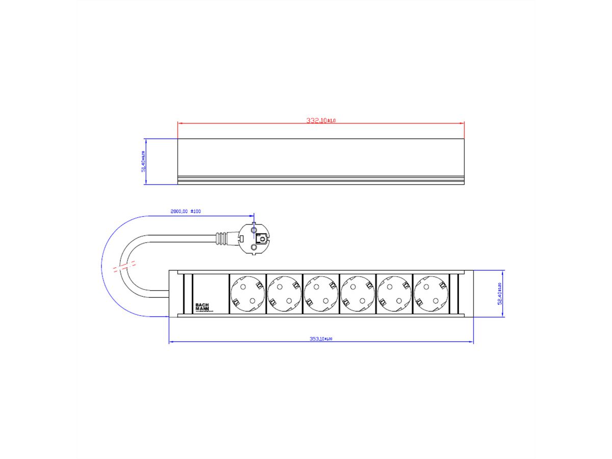 BACHMANN CONNECT LINE 6xSchutzkontakt