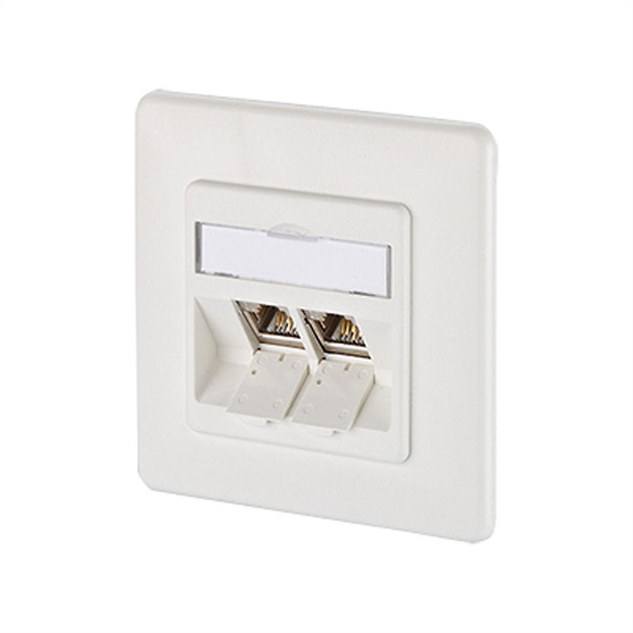 METZ CONNECT Dose UP/2 reinweiss E-DAT Modul 2 Ports, Cat.6 (Class E)