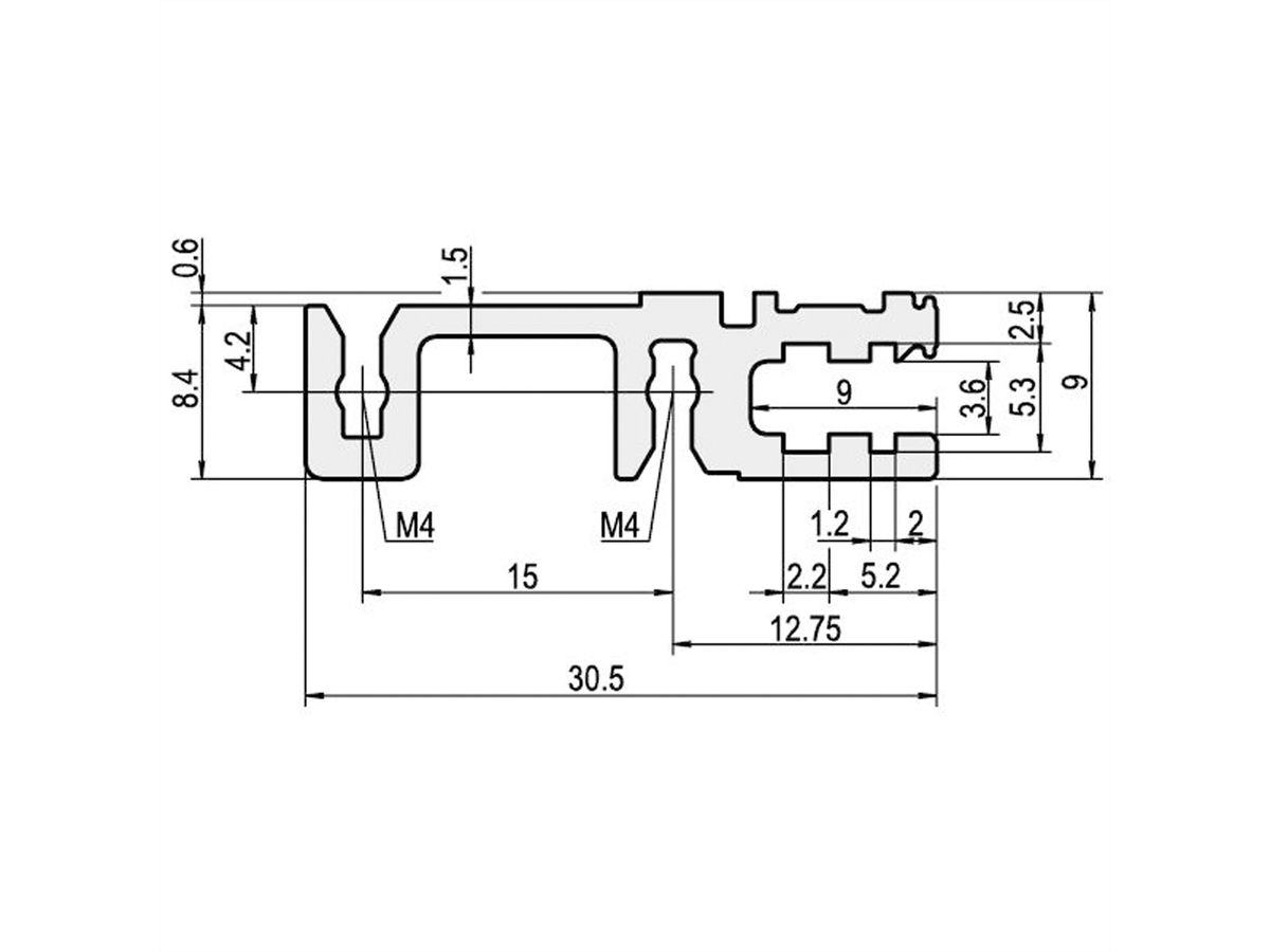 SCHROFF Typ H-VT stabil, vertiefter Einbau - MODULSCH. HINTEN 20TE H VT