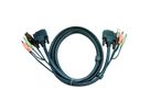 ATEN 2L-7D02U KVM Kabel DVI-D (Single Link), USB, Audio, schwarz, 1,8 m