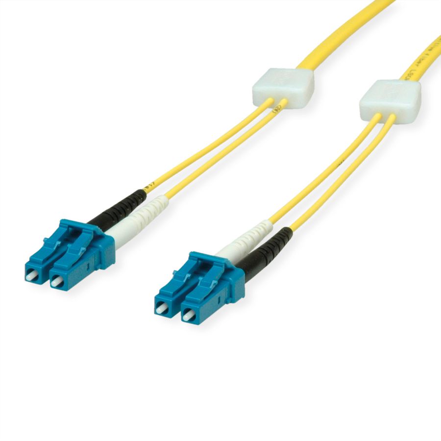 EasyLan LWL-LED-Patchkabel duplex 9/125µm OS2, LC/LC, gelb, 1 m