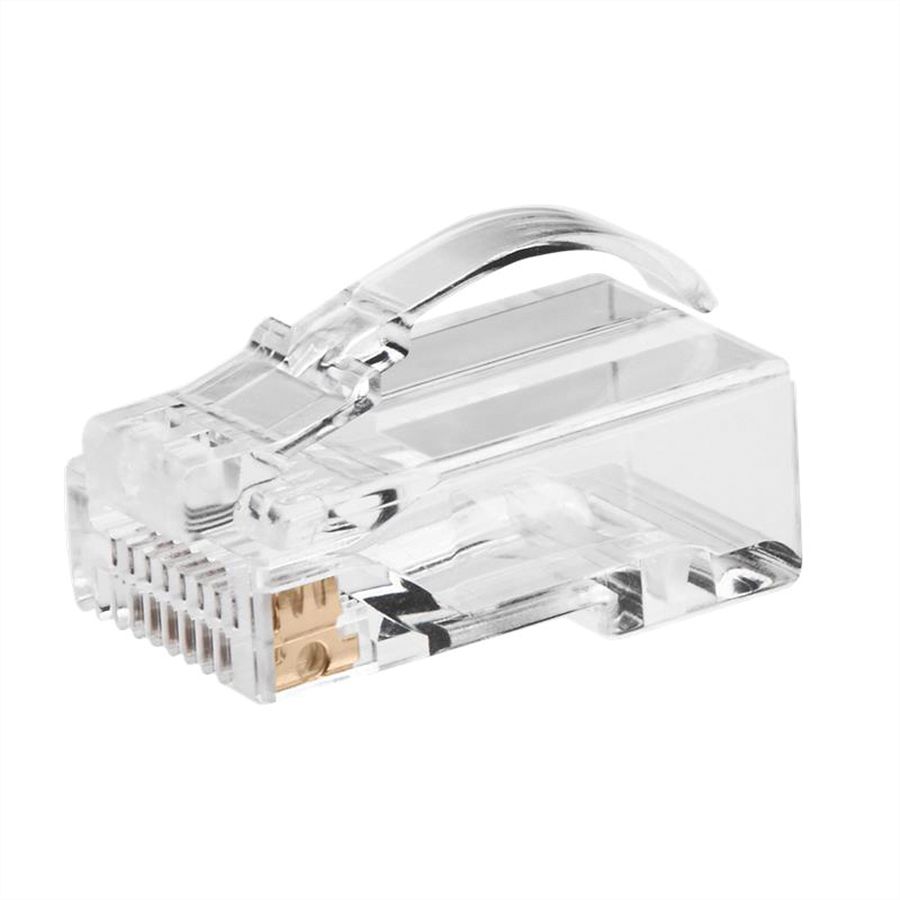 ROLINE RJ45 Stecker, ungeschirmt, Cat.6/6A (Class E/EA), einfacher Durchgang, für Massiv-/Litzendraht, 10 St.