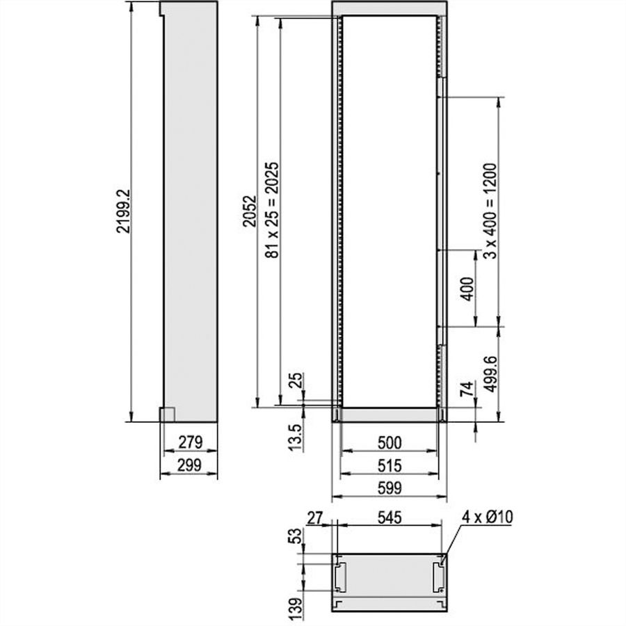 SCHROFF etsirack Gestell - ETSIRACK 2200H 600B 300T