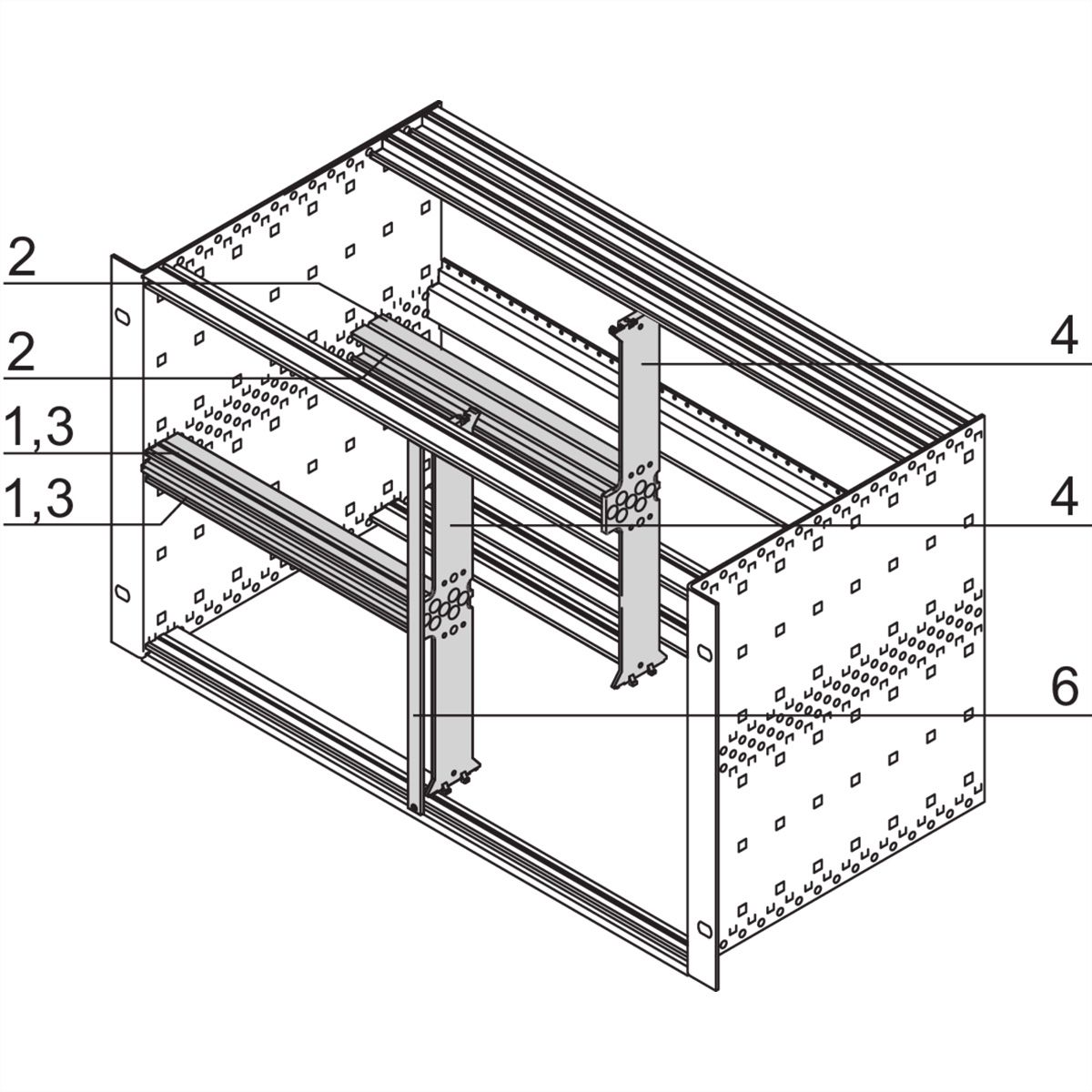 SCHROFF Gemischter Ausbau als Bausatz - AUSBAUSATZ 6HE/3HE 63TE
