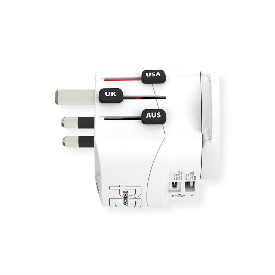 Skross PRO Light USB A/C 30PD World Reiseadapter, Weltweit