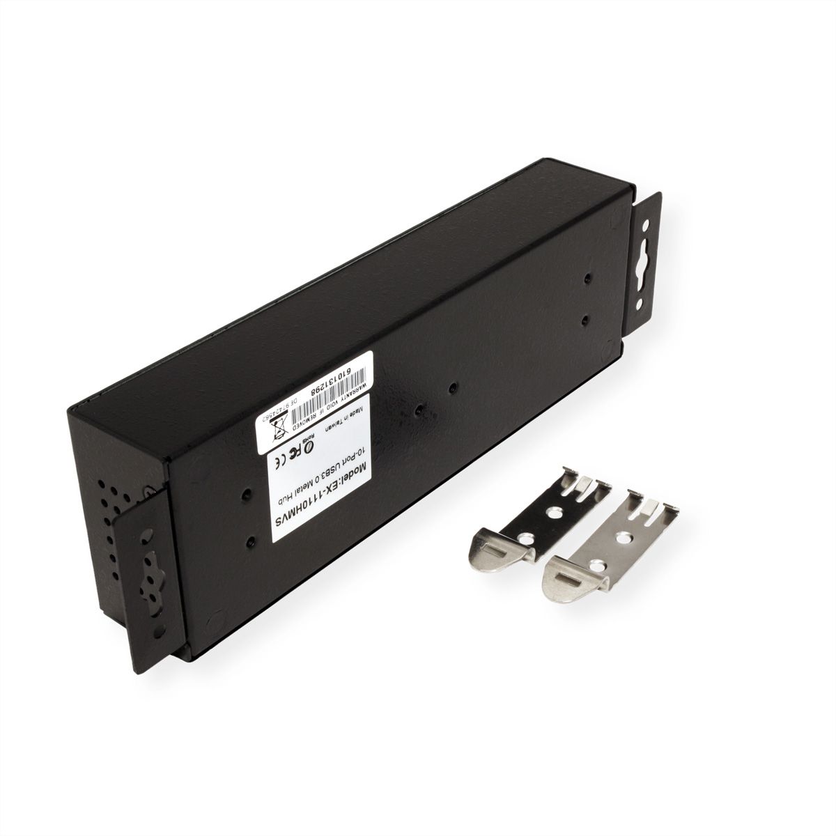 EXSYS EX-1110HMVS 10 Port USB 3.2 Gen1 HUB 15KV ESD Surge Protection Metallgehäuse