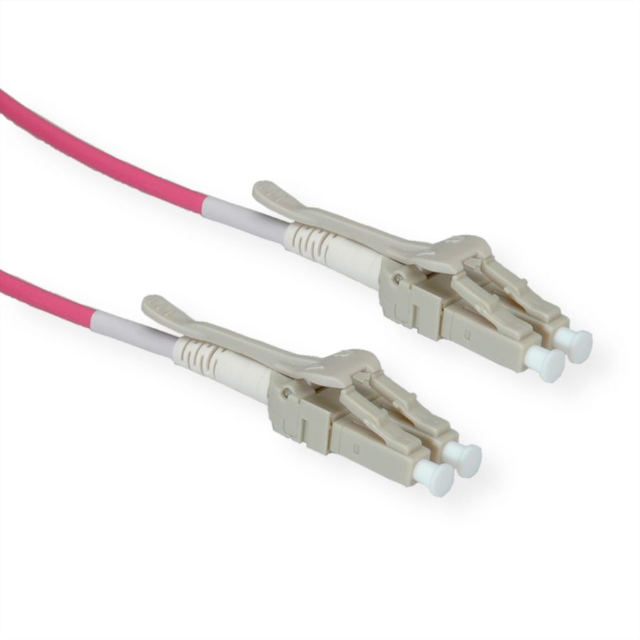 ROLINE LWL-Kabel 50/125µm OM4, LC/LC, LSOH, Low-Loss, Data Center, violett, 0,5 m