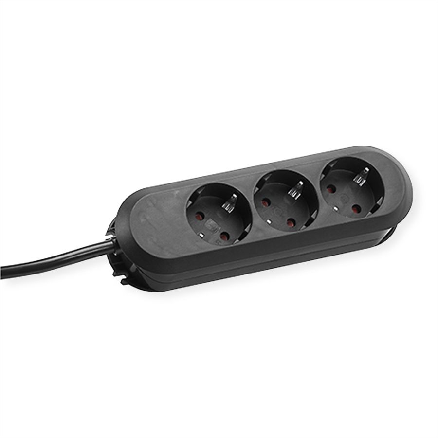 BACHMANN SMART Steckdosenleiste 3x Schutzkontakt, schwarz, 3 m