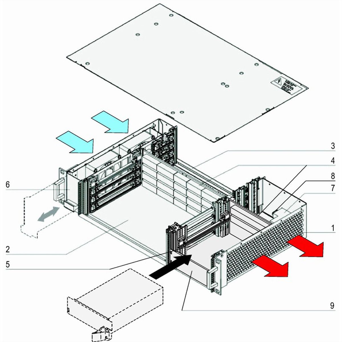 SCHROFF 2 HE, 4 Slot, mit Rear I/O, für 19"-Netzgerät - BGTR 2HE 275T 4SL CPCI 19"