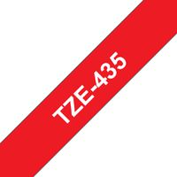 Brother TZE-435 Etiketten erstellendes Band Weiss auf Rot