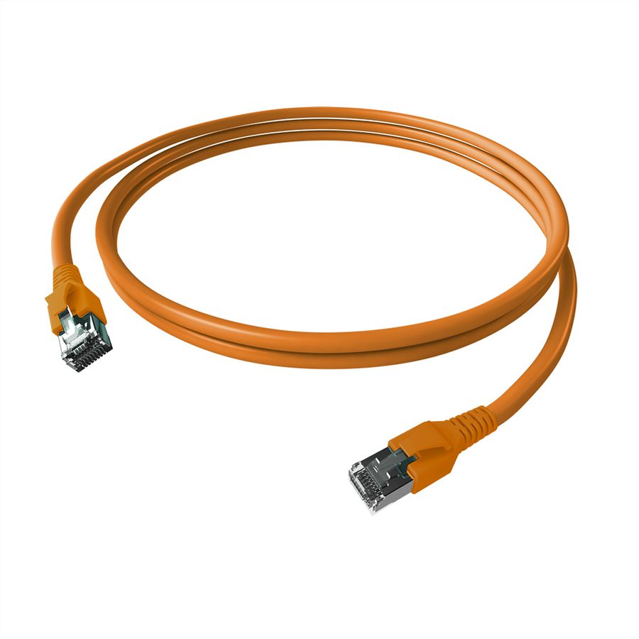 EasyLan FlexBoot Patchkabel Cat.6A, S/FTP, orange, 1 m