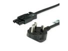 BACHMANN Zuleitung H05VV-F 3G 1,5mm² 2m, Schwarz, UK-Stecker 13A Install.kupplung