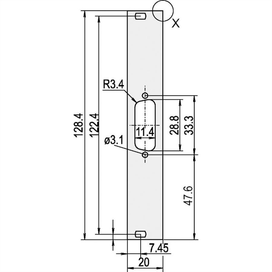 SCHROFF Frontplatten für D-Sub Steckverbinder - TEILFRONPL.3HE 4TE 1X15 DC