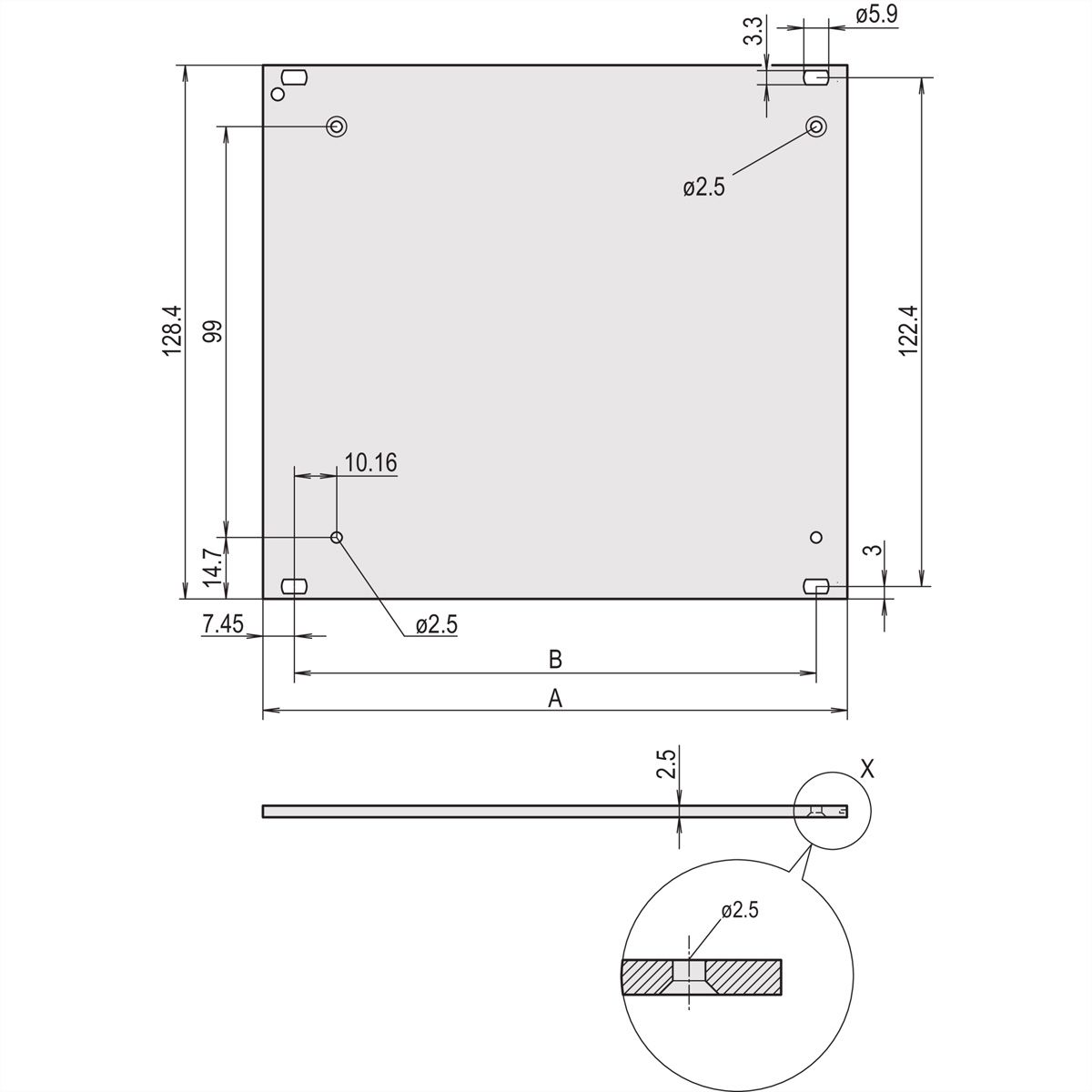 SCHROFF Frontplatte mit Griff - FRONTPLATTE M.GRIFF 3HE 28TE