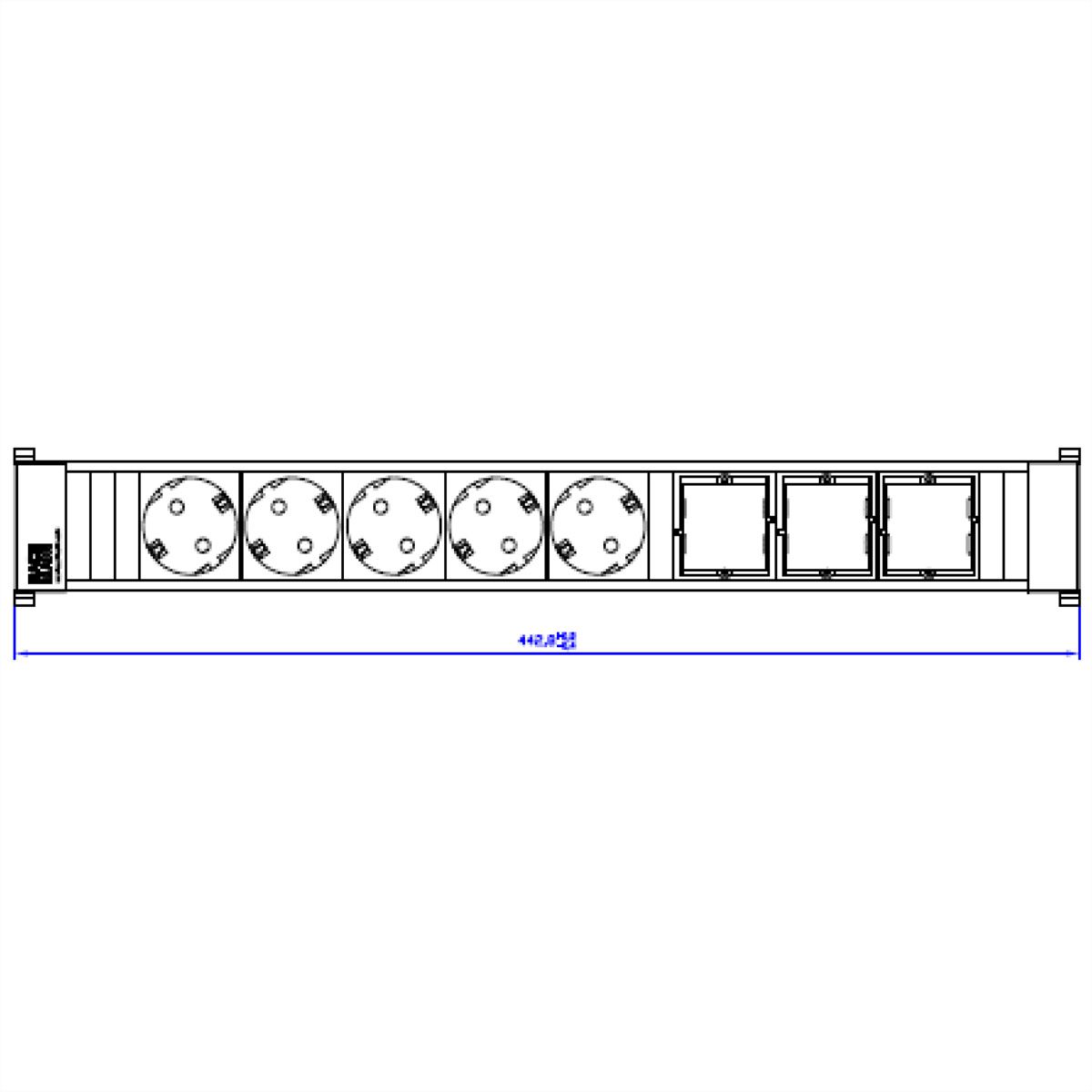 BACHMANN CONFERENCE TOP FRAME X-Large Einsatz 5x Schutzkontakt 3x ABD