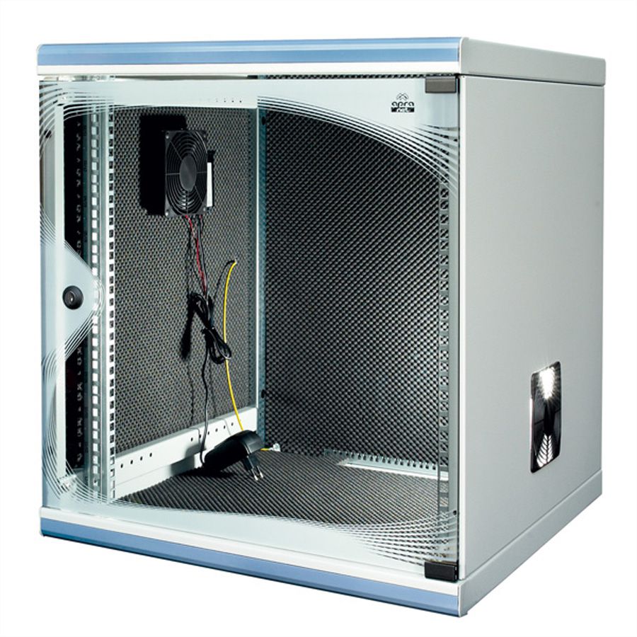 optiRACK "silent" passiv 12HE, 612x555x600mm, schallgedämmt, Untertisch-Schrank