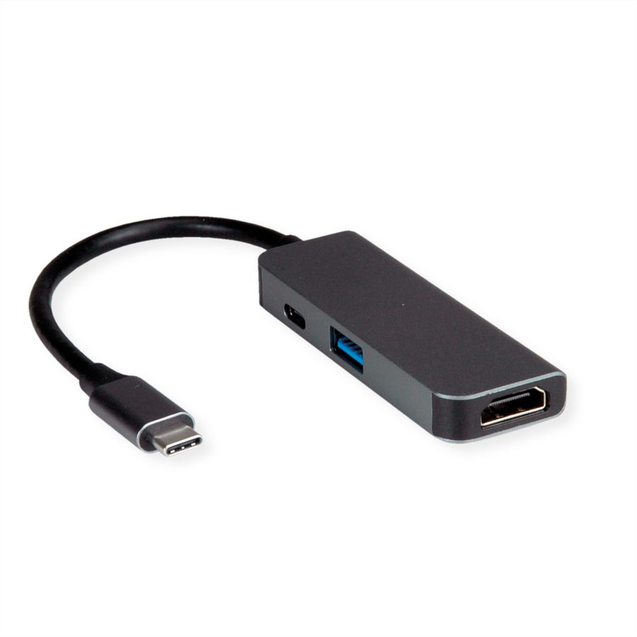 VALUE Display Adapter USB-C - HDMI, USB 3.2 Gen 1 A + Typ C PD