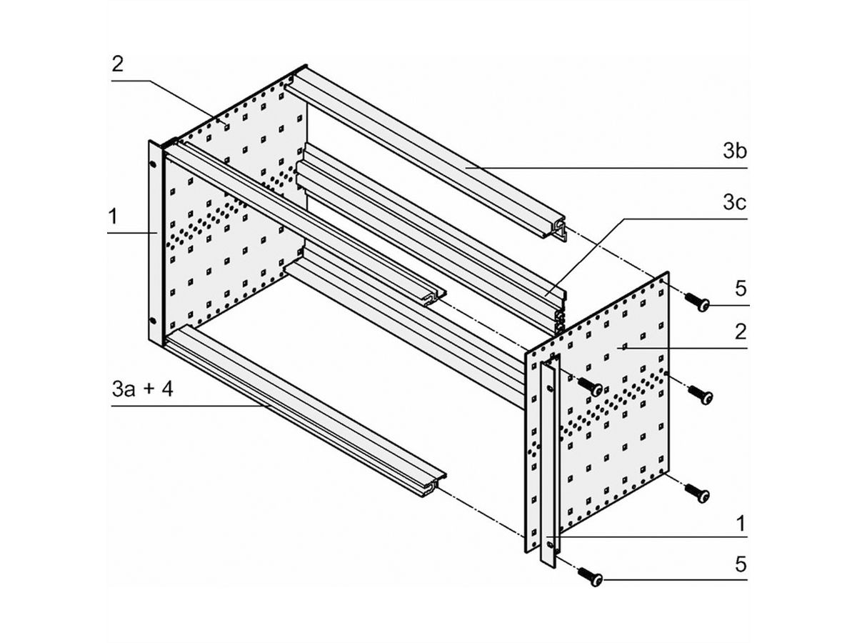 SCHROFF Bausatz, ungeschirmt, "flexible", für Steckverbindermontage - BGTR PRO F 6HE 84TE 175T MZ