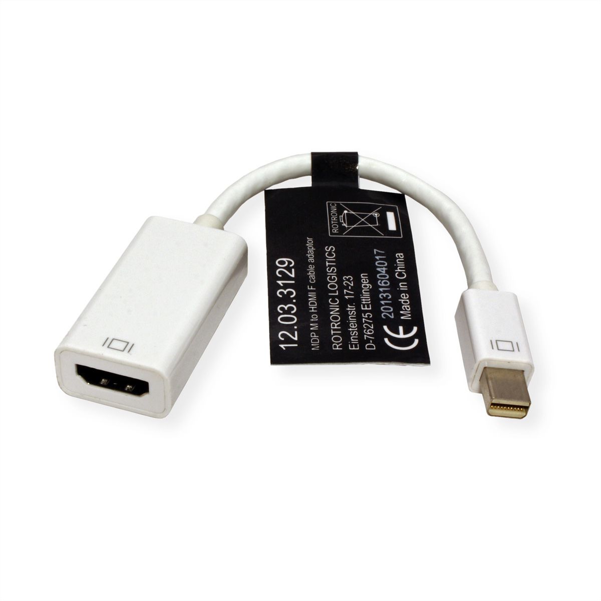 ROLINE Mini DisplayPort-HDMI Adapter, Mini DP ST - HDMI BU