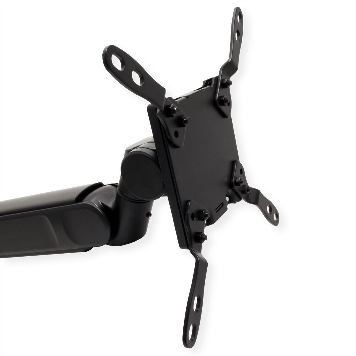 ROLINE LCD-Arm, Trägerstange, 4 Gelenke, Tischmontage, 24-57 Zoll, bis 27 kg, schwarz