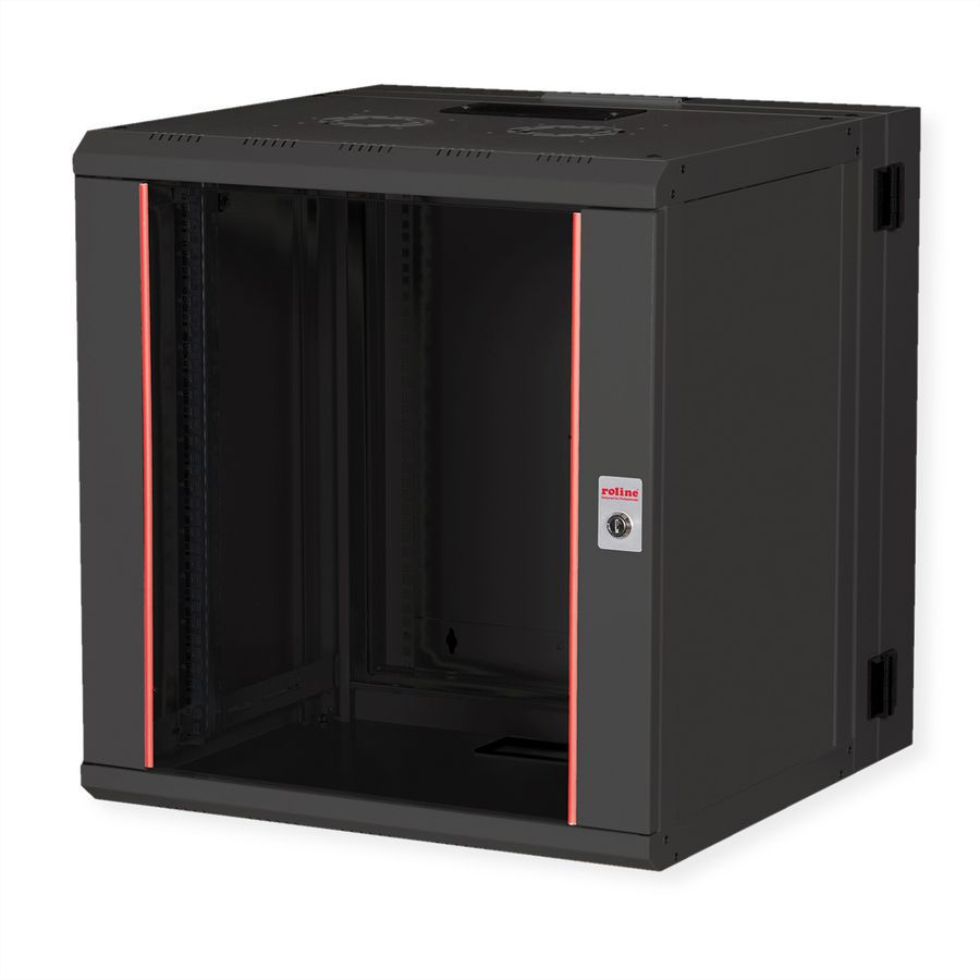 ROLINE 19-Zoll Wandgehäuse Pro 12 HE, 600x600 BxT zweiteilig schwenkbar schwarz