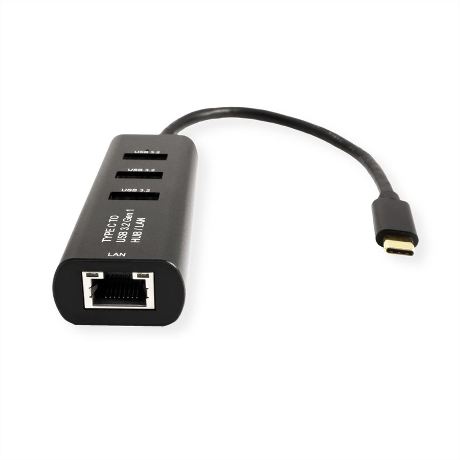 STANDARD USB-C zu Gigabit Ethernet Konverter + Hub 3x